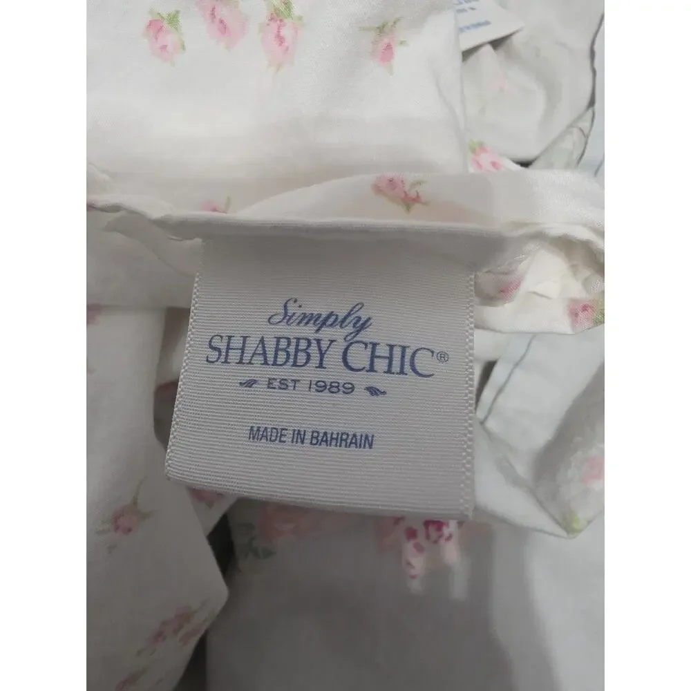 Simply Shabby Chic Floral Pillow Shams Cases Cotton Pink Blue Rose Buds Standard